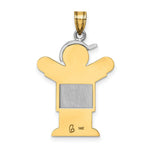 Load image into Gallery viewer, 14K Two-tone Gold Large Boy with Hat on Right Engravable Charm Pendant
