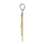 Load image into Gallery viewer, 14K Two-tone Gold Large Boy with Hat on Left Engravable Charm Pendant
