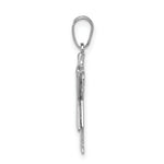 Load image into Gallery viewer, 14K White Gold Small Girl with Bow on Right Engravable Charm Pendant
