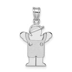 Load image into Gallery viewer, 14K White Gold Small Boy with Hat on Left Engravable Charm Pendant
