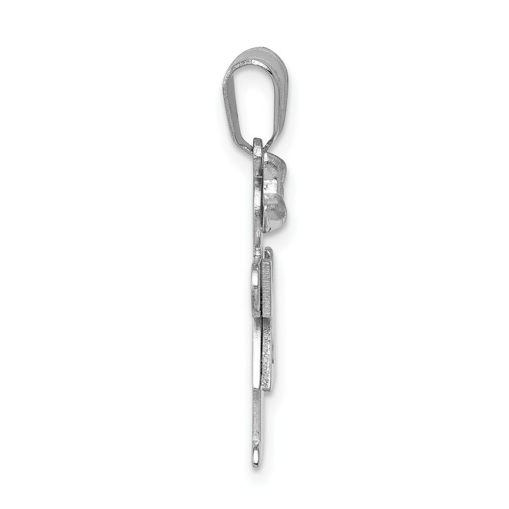 14K White Gold 0.15-Carat Diamond Girl The Kids Pendant