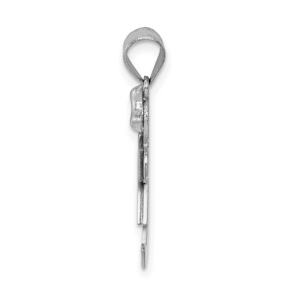 14K White Gold 0.15-Carat Diamond Girl The Kids Pendant