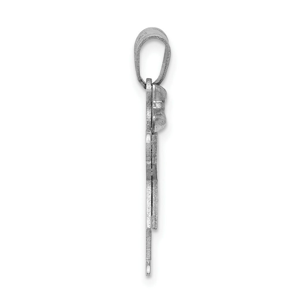 14K White Gold 0.15-Carat Diamond Girl The Kids Pendant