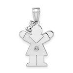 Load image into Gallery viewer, 14K White Gold 0.15-Carat Diamond Girl The Kids Pendant
