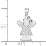Load image into Gallery viewer, 14K White Gold 0.03-Carat 3 Diamond The Kids Girl Pendant
