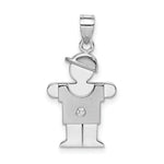 Load image into Gallery viewer, 14K White Gold 0.15-Carat Diamond Boy The Kids Pendant
