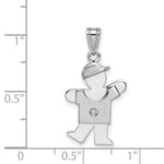 Load image into Gallery viewer, 14K White Gold 0.15-Carat Diamond Boy The Kids Pendant
