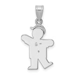 Load image into Gallery viewer, 14K White Gold 0.15-Carat Diamond Boy The Kids Pendant
