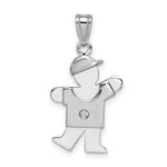 Load image into Gallery viewer, 14K White Gold 0.15-Carat Diamond Boy The Kids Pendant

