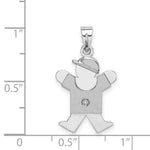 Load image into Gallery viewer, 14K White Gold 0.15-Carat Diamond Boy The Kids Pendant
