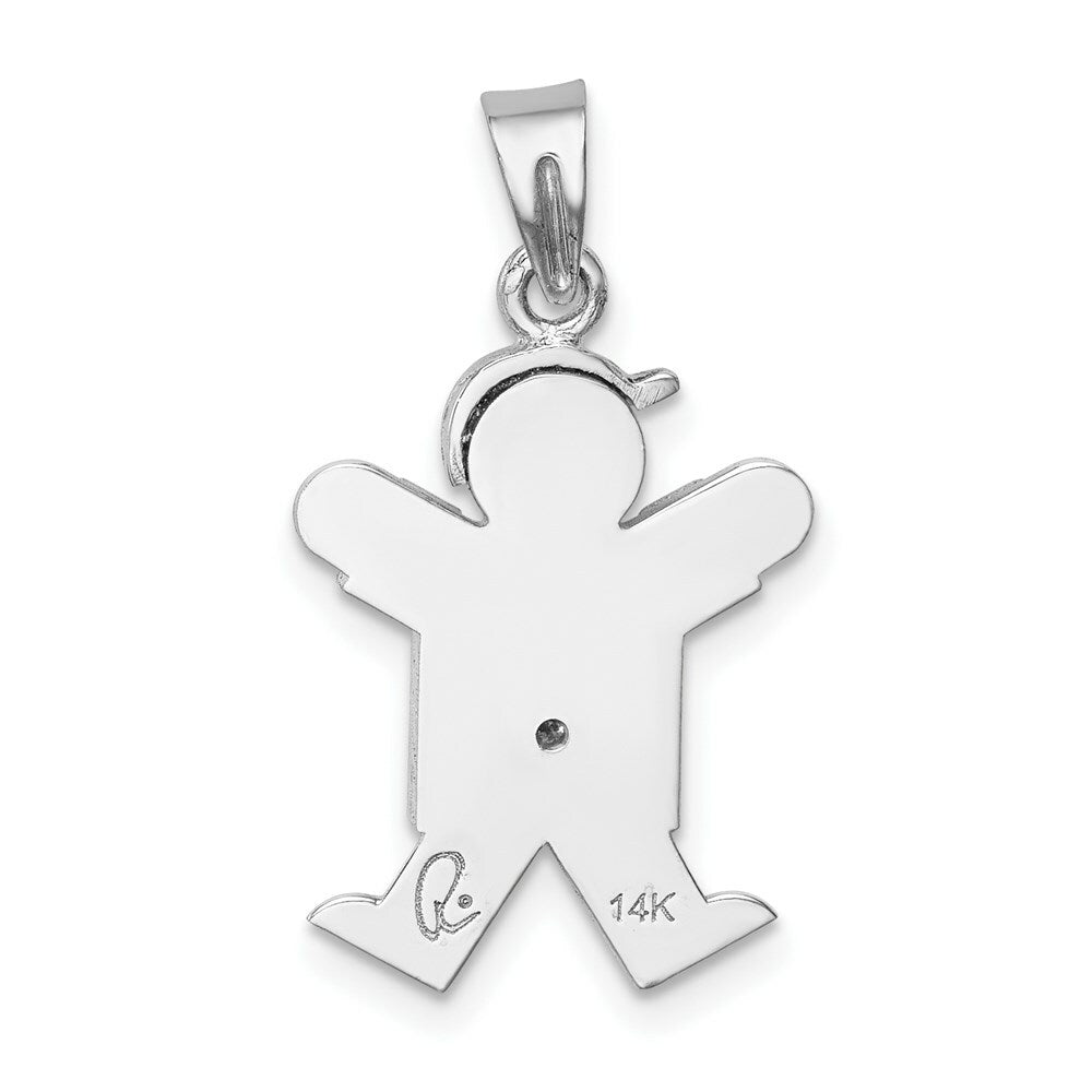 14K White Gold 0.15-Carat Diamond Boy The Kids Pendant