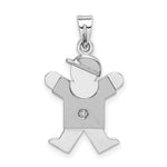 Load image into Gallery viewer, 14K White Gold 0.15-Carat Diamond Boy The Kids Pendant
