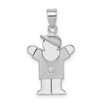 Load image into Gallery viewer, 14K White Gold 0.15-Carat Diamond Boy The Kids Pendant
