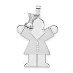 Load image into Gallery viewer, 14K White Gold 0.051-Carat 3 Diamond Girl The Kids Pendant

