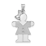 Load image into Gallery viewer, 14K White Gold 0.02-Carat tw 2 Diamond Girl The Kids Pendant
