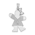 Load image into Gallery viewer, 14K White Gold 0.03-Carat 2 Diamond The Kids Girl with Bow Pendant
