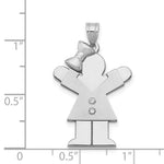Load image into Gallery viewer, 14K White Gold 0.03-Carat 2 Diamond The Kids Girl with Bow Pendant
