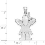 Load image into Gallery viewer, 14K White Gold Girl w/ Bow 0.045-Carat 3 Diamond The Kids Charm
