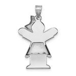 Load image into Gallery viewer, 14K White Gold Girl w/ Bow 0.045-Carat 3 Diamond The Kids Charm
