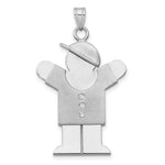 Load image into Gallery viewer, 14K White Gold 0.051-Carat 3 Diamond Boy with Cap The Kids Pendant
