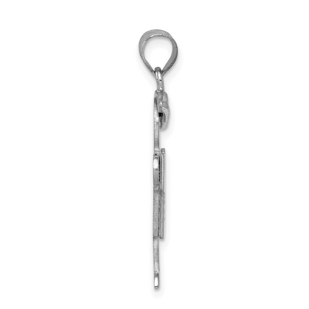 14K White Gold 0.03-Carat tw 2 Diamond oy with Cap The Kids Pendant