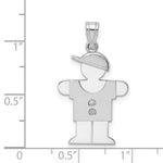 Load image into Gallery viewer, 14K White Gold 0.03-Carat tw 2 Diamond oy with Cap The Kids Pendant
