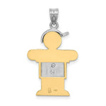 Load image into Gallery viewer, 14K White Gold 0.03-Carat tw 2 Diamond oy with Cap The Kids Pendant
