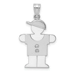 Load image into Gallery viewer, 14K White Gold 0.03-Carat tw 2 Diamond oy with Cap The Kids Pendant
