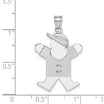 Load image into Gallery viewer, 14K White Gold 0.03-Carat 2 Diamond By with Cap The Kids Pendant
