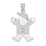 Load image into Gallery viewer, 14K White Gold 0.03-Carat 2 Diamond By with Cap The Kids Pendant
