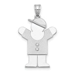 Load image into Gallery viewer, 14K White Gold 0.03-Carat 2 Diamond By with Cap The Kids Pendant
