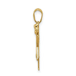 Load image into Gallery viewer, 14K Yellow Gold 0.03-Carat 3 Diamond Girl with Bow The Kids Pendant
