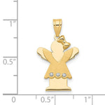 Load image into Gallery viewer, 14K Yellow Gold 0.03-Carat 3 Diamond Girl with Bow The Kids Pendant
