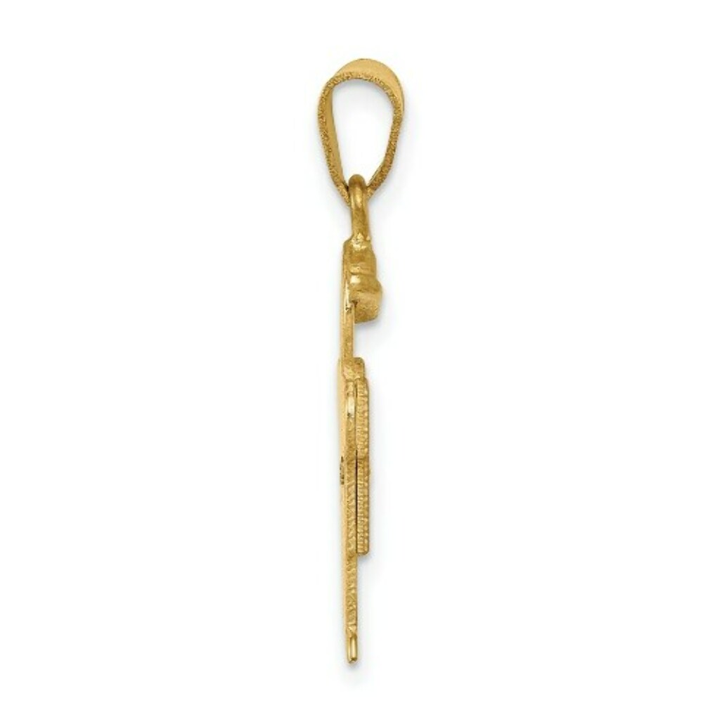 14K Yellow Gold 0.015-Carat Diamond Boy with Cap The Kids Pendant