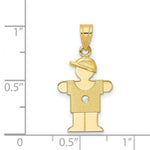 Load image into Gallery viewer, 14K Yellow Gold 0.015-Carat Diamond Boy with Cap The Kids Pendant
