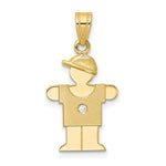 Load image into Gallery viewer, 14K Yellow Gold 0.015-Carat Diamond Boy with Cap The Kids Pendant
