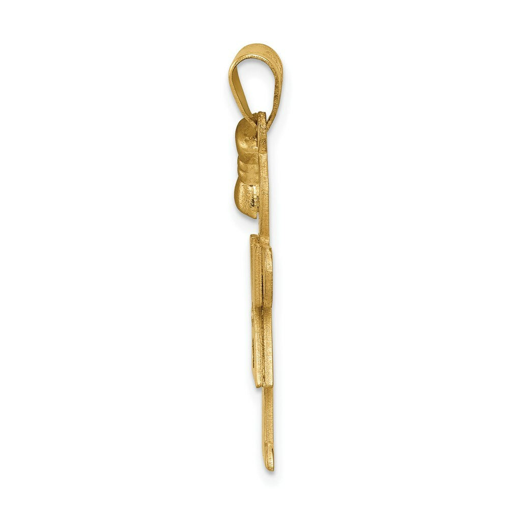 14K Yellow Gold 0.03-Carat 2 Diamond Girl with Boy The Kids Pendant