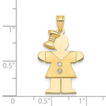 Load image into Gallery viewer, 14K Yellow Gold 0.03-Carat 2 Diamond Girl with Boy The Kids Pendant
