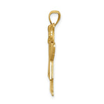 Load image into Gallery viewer, 14K Yellow Gold 0.045-Carat 3 Diamond Girl with Bow The Kids Pendant
