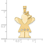 Load image into Gallery viewer, 14K Yellow Gold 0.045-Carat 3 Diamond Girl with Bow The Kids Pendant
