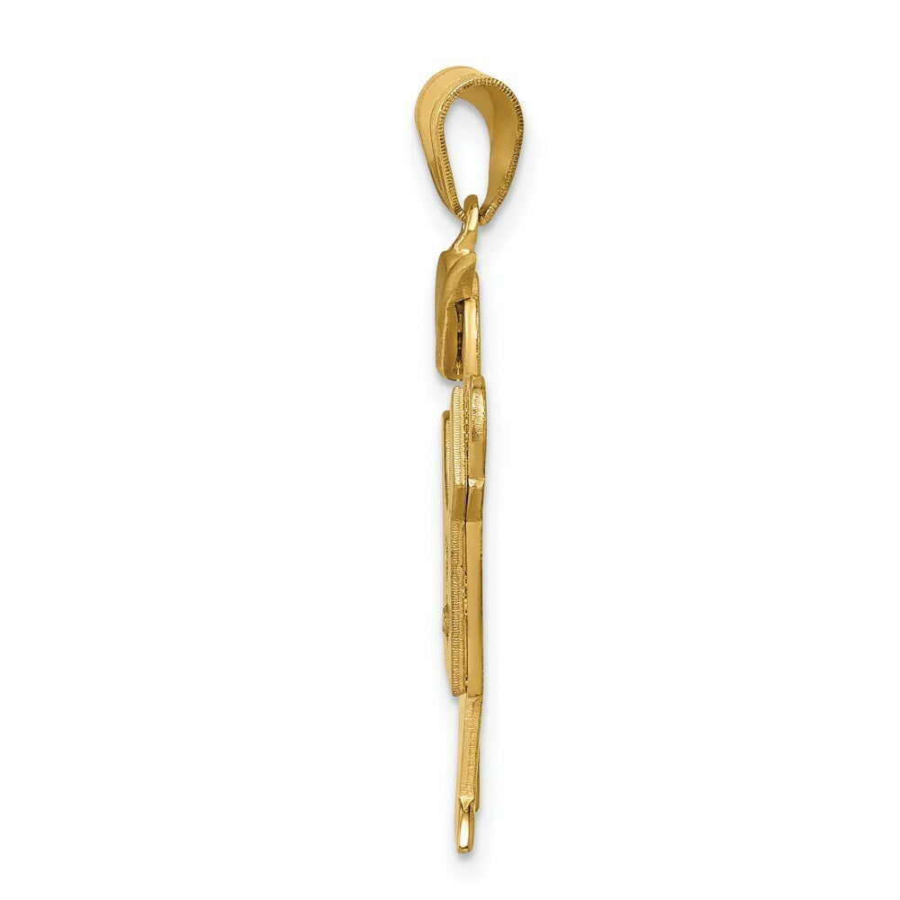 14K Yellow Gold 0.03-Carat 2 Diamond Boy with Cap The Kids Pendant