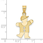 Load image into Gallery viewer, 14K Yellow Gold 0.03-Carat 2 Diamond Boy with Cap The Kids Pendant
