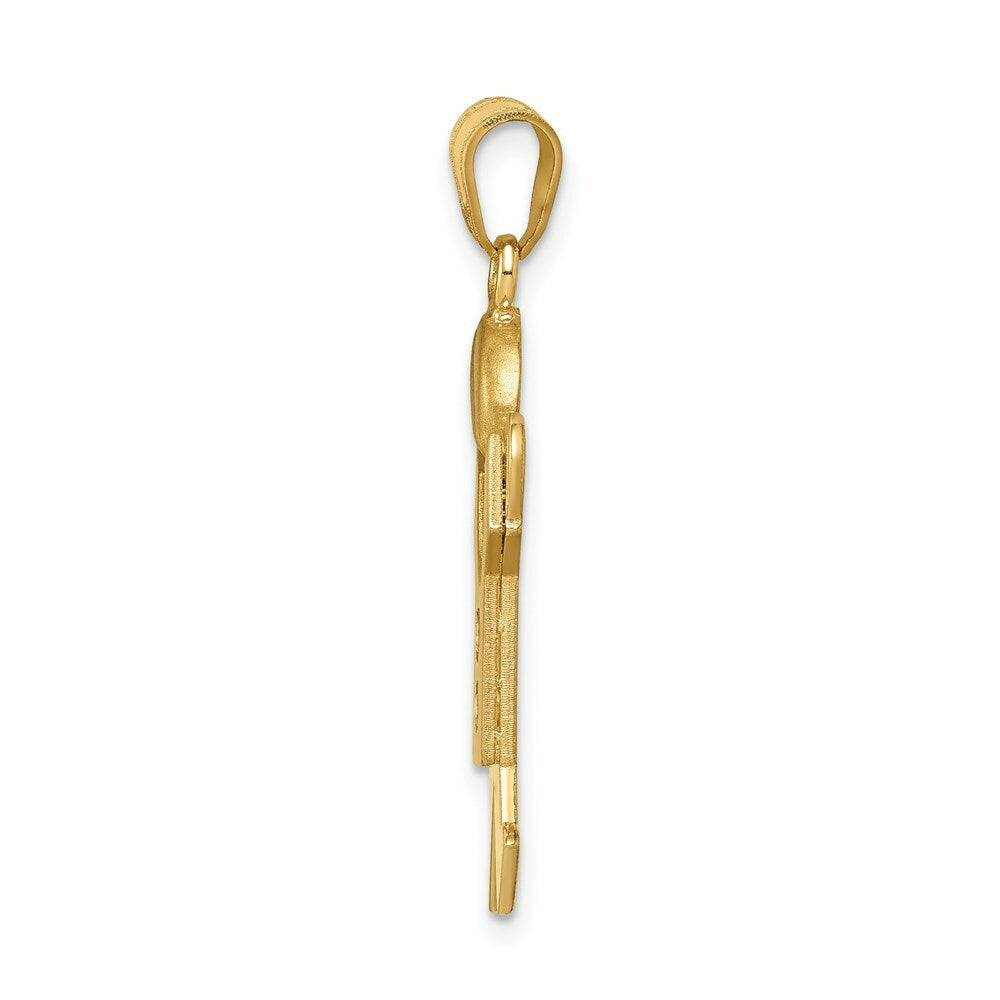 14K Yellow Gold 0.03-Carat 2 Diamond Boy with Cap The Kids Pendant