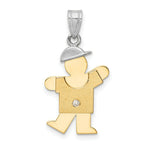 Load image into Gallery viewer, 14K Two-tone Gold 0.015-Carat Diamond Boy with Cap The Kids Pendant
