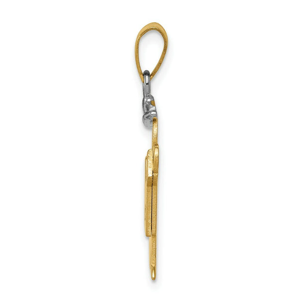 14K Two-tone Gold 0.015-Carat Diamond Boy with Cap The Kids Pendant