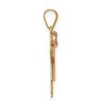 Load image into Gallery viewer, 14K Two-tone Yellow Rose Gold 0.015-Carat Diamond Girl with Bow The Kids Pendant
