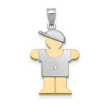 Load image into Gallery viewer, 14K Two-tone Gold 0.015-Carat Diamond Boy with Cap The Kids Pendant

