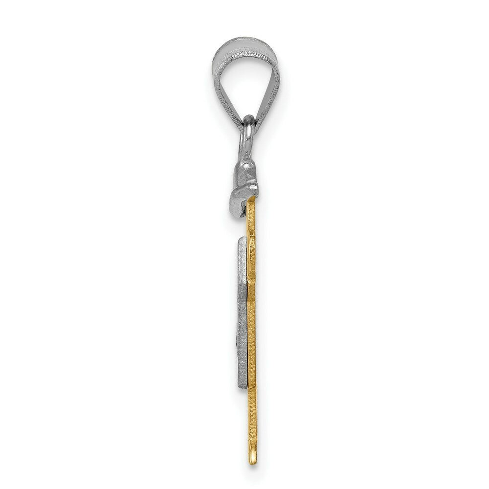 14K Two-tone Gold 0.015-Carat Diamond Boy with Cap The Kids Pendant