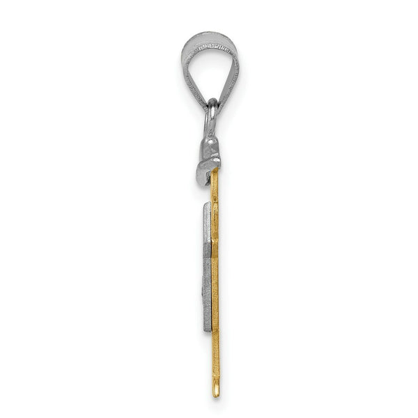 14K Two-tone Gold 0.015-Carat Diamond Boy with Cap The Kids Pendant
