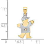 Load image into Gallery viewer, 14K Two-tone Gold 0.015-Carat Diamond Boy with Cap The Kids Pendant

